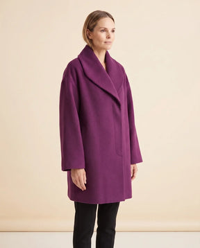 Women's Shawl-Collar Wrap Coat | Opal in Black - Juana Fashion