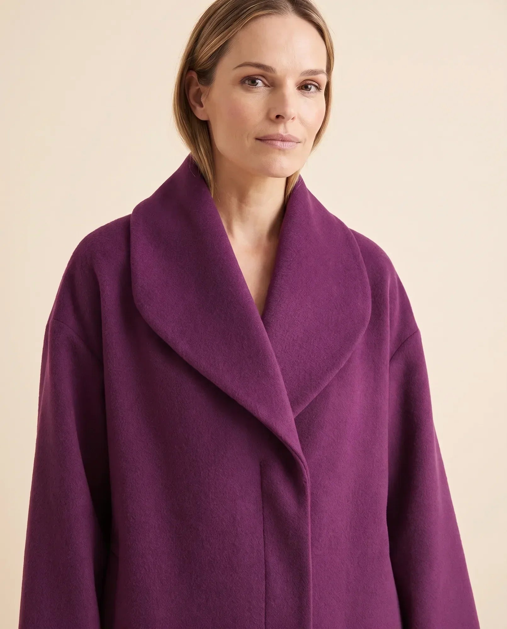 Women's Shawl-Collar Wrap Coat | Opal in Blue - Juana Fashion