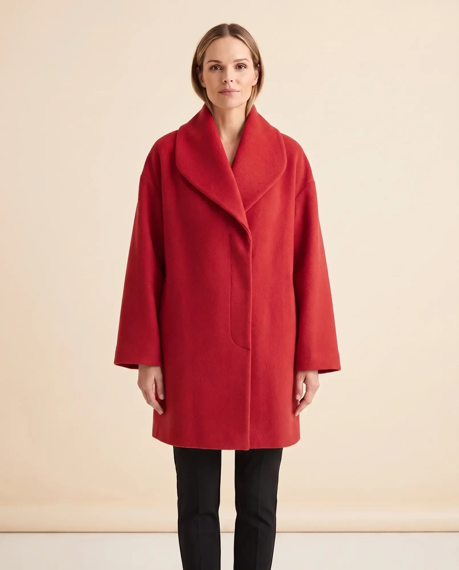 Women's Shawl-Collar Wrap Coat | Opal in Khaki - Juana Fashion