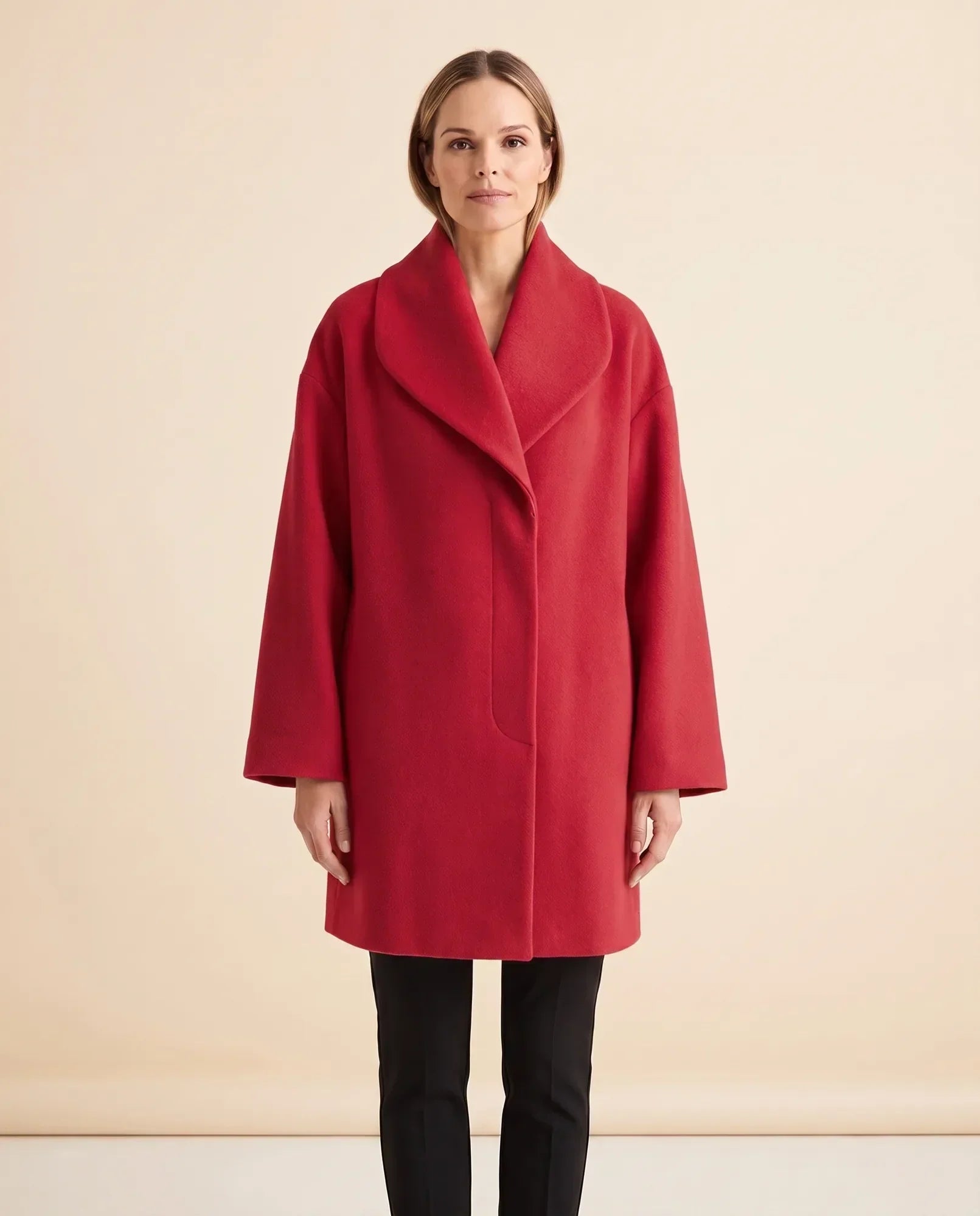 Women's Shawl-Collar Wrap Coat | Opal in Blue - Juana Fashion