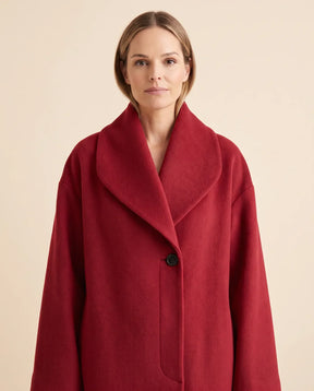Women's Shawl-Collar Wrap Coat | Opal in Blue - Juana Fashion