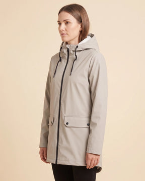 Women's Lined Hooded Zip-Up Winter Coat | Pearl in Beige - Juana Fashion