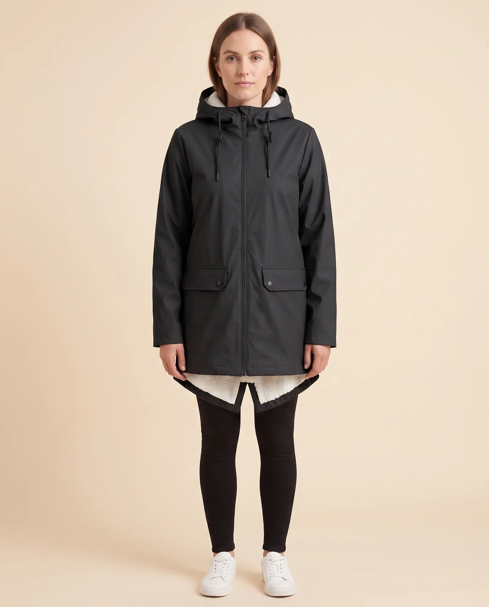 Women's Lined Hooded Zip-Up Winter Coat | Pearl in Gray - Juana Fashion