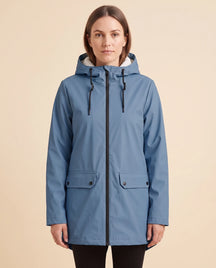 Women's Lined Hooded Zip-Up Winter Coat | Pearl in Gray - Juana Fashion