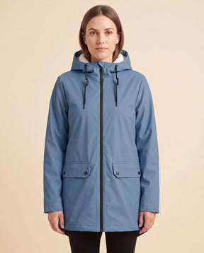 Women's Lined Hooded Zip-Up Winter Coat | Pearl in Gray - Juana Fashion