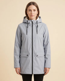 Women's Lined Hooded Zip-Up Winter Coat | Pearl in Gray - Juana Fashion