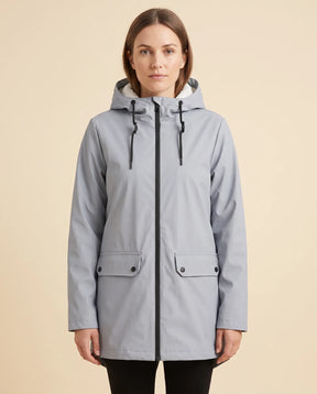 Women's Lined Hooded Zip-Up Winter Coat | Pearl in Gray - Juana Fashion