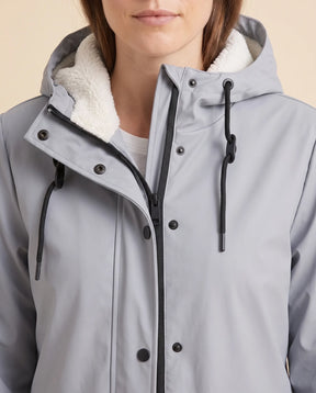 Women's Lined Hooded Zip-Up Winter Coat | Pearl in Beige - Juana Fashion