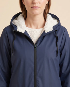 Women's Lined Hooded Zip-Up Winter Coat | Pearl in Black - Juana Fashion