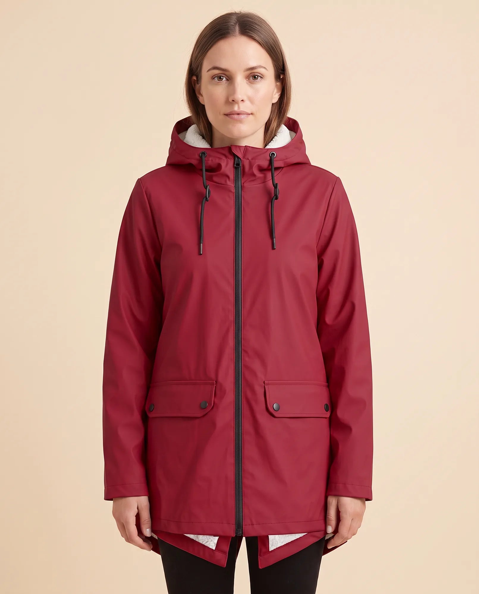 Women's Lined Hooded Zip-Up Winter Coat | Pearl in Gray - Juana Fashion