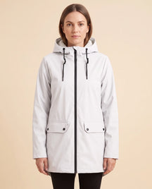 Women's Lined Hooded Zip-Up Winter Coat | Pearl in Beige - Juana Fashion