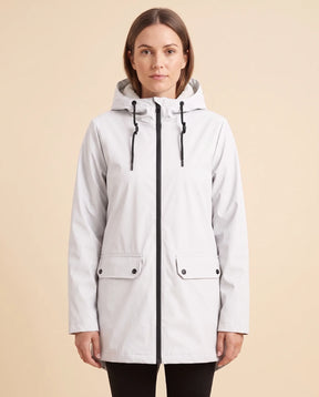 Women's Lined Hooded Zip-Up Winter Coat | Pearl in Beige - Juana Fashion