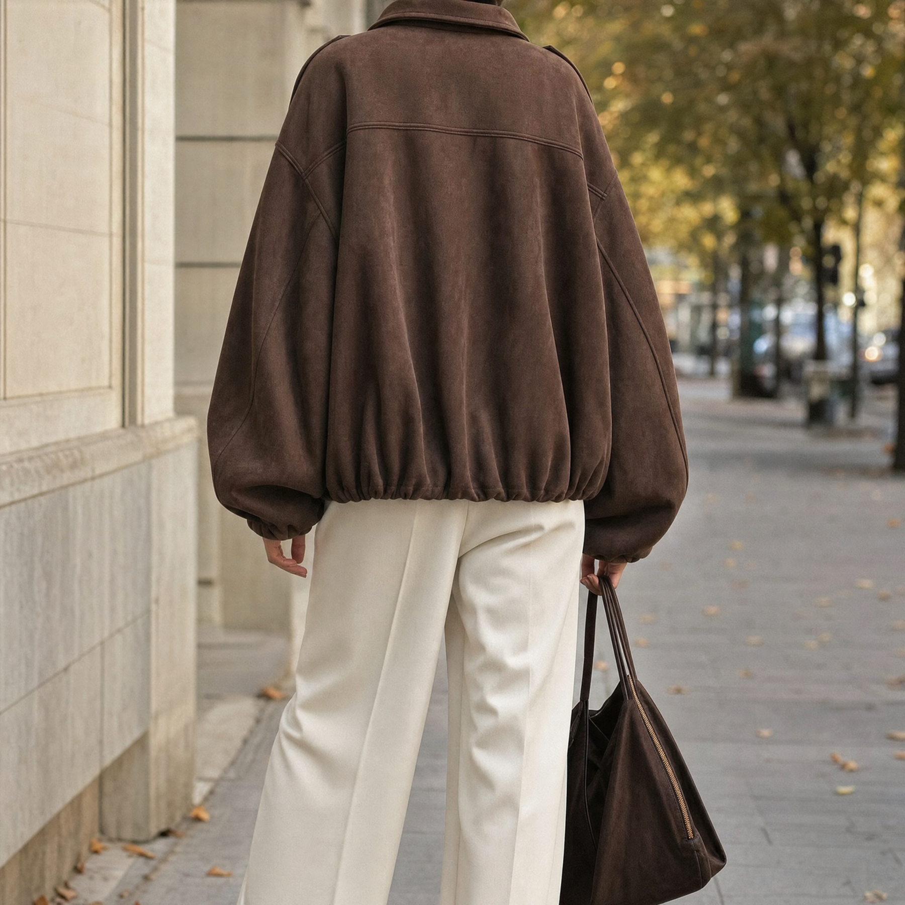 Women's Oversized Faux Suede Shirt Jacket | Ashcroft - Juana Fashion