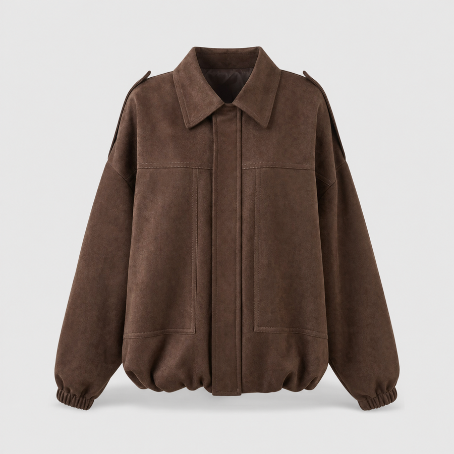 Women's Oversized Faux Suede Shirt Jacket | Ashcroft - Juana Fashion