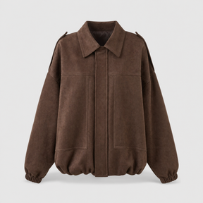 Women's Oversized Faux Suede Shirt Jacket | Ashcroft - Juana Fashion