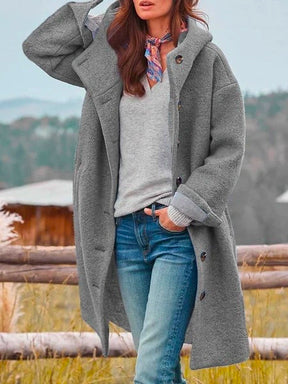 Women's Oversized Button-Front Coat | Selina in Green - Juana Fashion