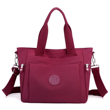 Women's Seven Compartment Shoulder Tote Bag in Wine Red by Juana Fashion