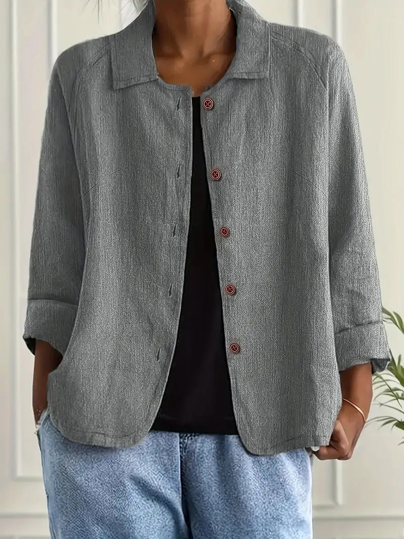 Women's Lightweight Button-Front Jacket | Hanna in Pink - Juana Fashion