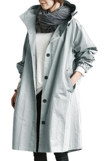 Women's Oversized Hooded Rain Jacket — View 10
