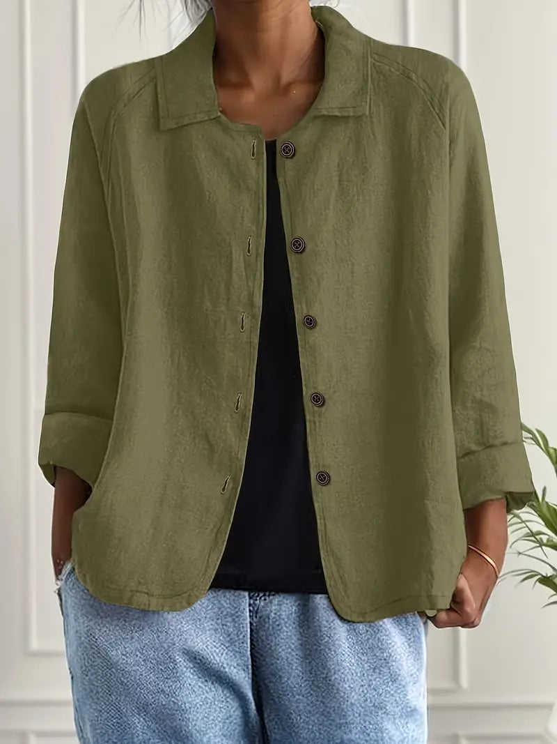 Women's Lightweight Button-Front Jacket | Hanna in Pink - Juana Fashion