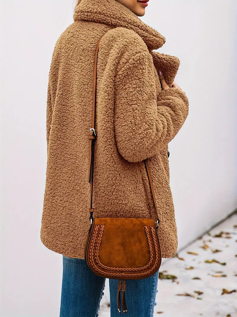 Women's Double Breasted Teddy Jacket — View 4