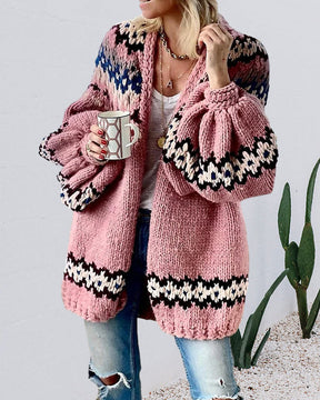 Women's Ribbed Lantern Sleeve Cardigan — View 2