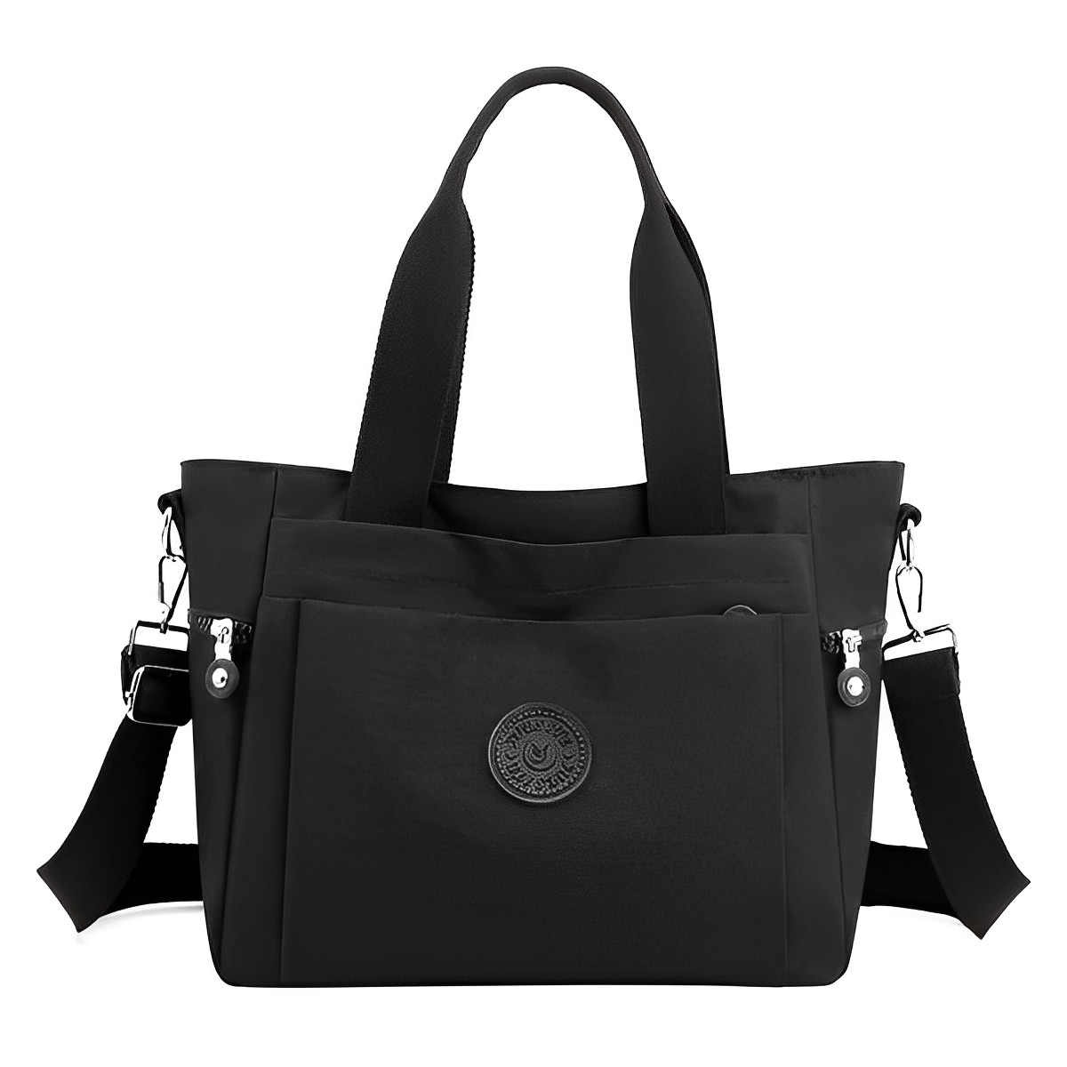 Women's Seven Compartment Shoulder Tote Bag in Black by Juana Fashion