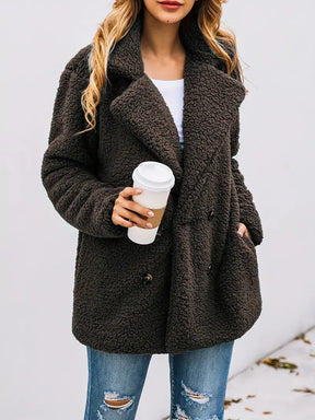 Women's Double Breasted Teddy Jacket — View 13