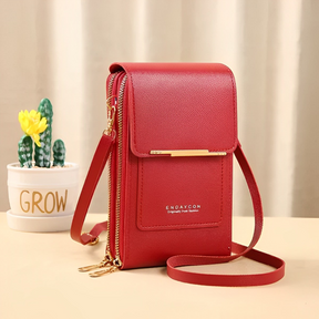 Women's Touchscreen Phone Crossbody Bag in Red by Juana Fashion