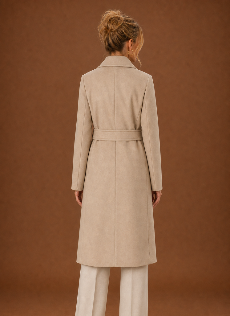 Women's Classic Mid-Length Trench Coat | Renata in Beige - Juana Fashion