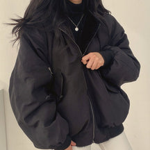 Women's Reversible Lined Bomber Jacket | Greta in Blue - Juana Fashion