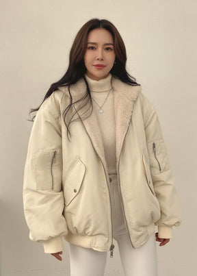 Women's Reversible Lined Bomber Jacket | Greta in Black - Juana Fashion