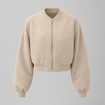 Women's Fleece Bomber Jacket | Bexley in Gray - Juana Fashion