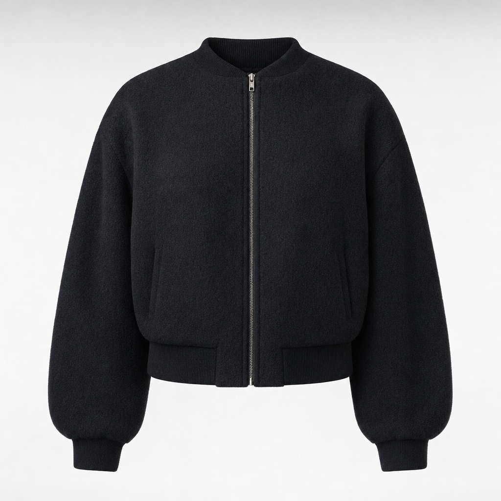 Women's Fleece Bomber Jacket | Bexley in Beige - Juana Fashion