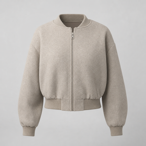 Women's Fleece Bomber Jacket | Bexley in Gray - Juana Fashion