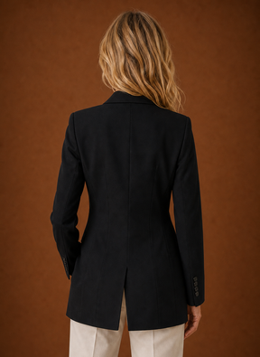 Women's Long Tailored Office Blazer | Daniela in Gray - Juana Fashion