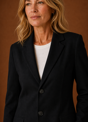 Women's Long Tailored Office Blazer | Daniela in Gray - Juana Fashion