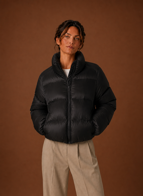 Women's Quilted Winter Jacket | Rosalia in Chocolate Brown - Juana Fashion