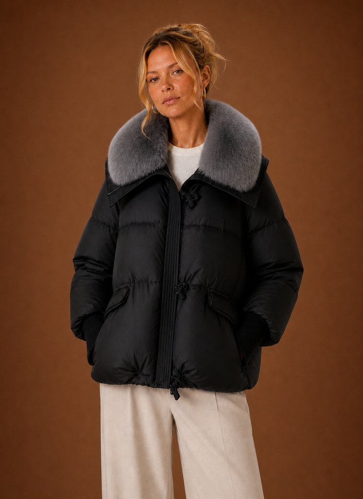 Women's Winter Parka | Valentina in Black - Juana Fashion