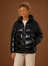 Women's Oversized Quilted Winter Jacket | Silvia in Black - Juana Fashion