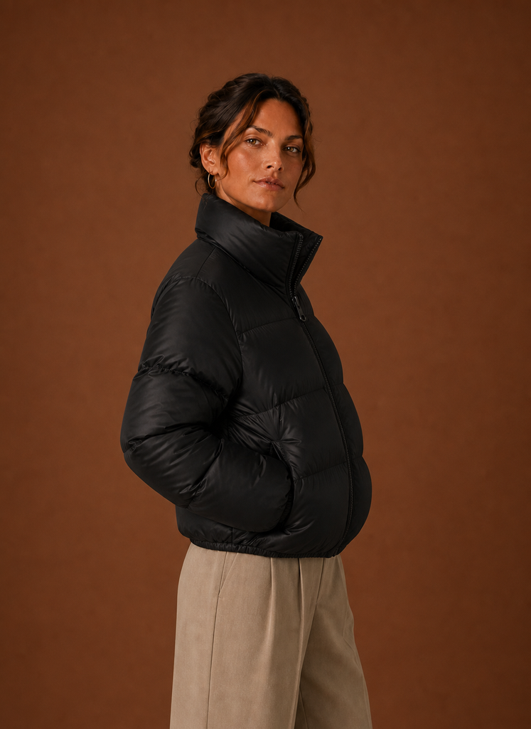 Women's Quilted Winter Jacket | Rosalia in Black - Juana Fashion
