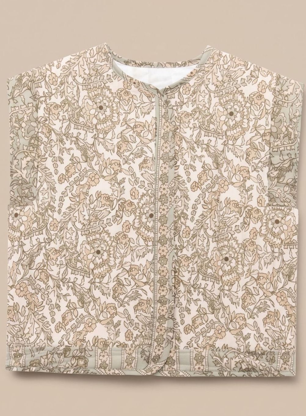Women's Floral Quilted Vest with Pockets | Hannah in Purple - Juana Fashion