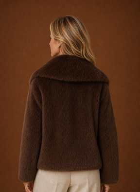 Women's Faux Fur Winter Coat | Mirella in Black - Juana Fashion