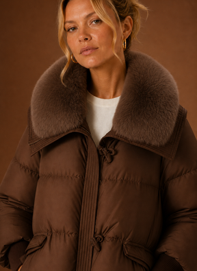 Women's Winter Parka | Valentina in Brown - Juana Fashion