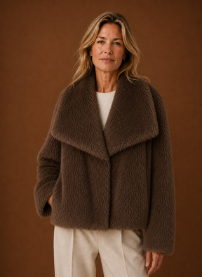 Women's Faux Fur Winter Coat | Mirella in Brown - Juana Fashion