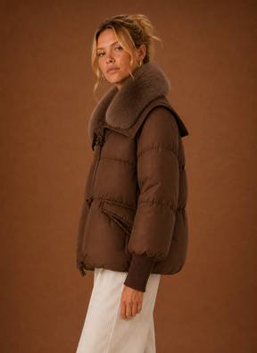 Women's Winter Parka | Valentina in Brown - Juana Fashion