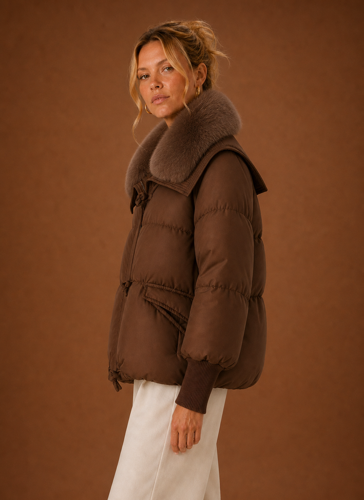 Women's Winter Parka | Valentina in Brown - Juana Fashion