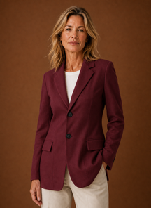 Women's Long Tailored Office Blazer | Daniela in Off-White - Juana Fashion