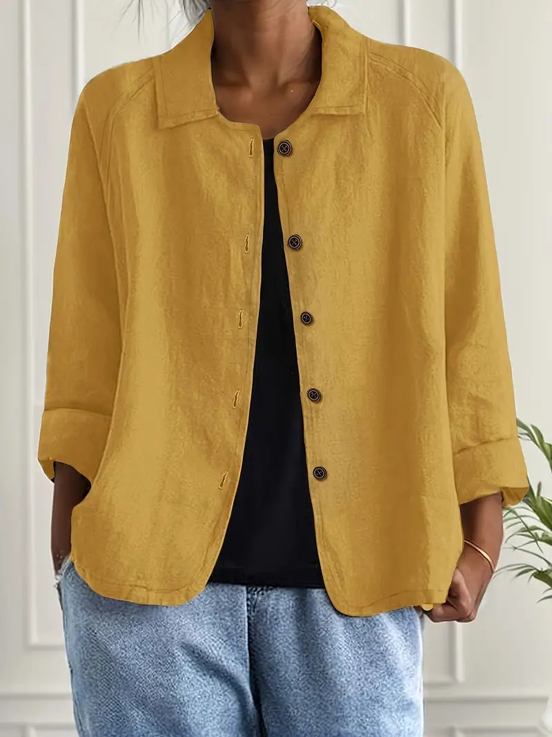 Women's Lightweight Button-Front Jacket | Hanna in Pink - Juana Fashion