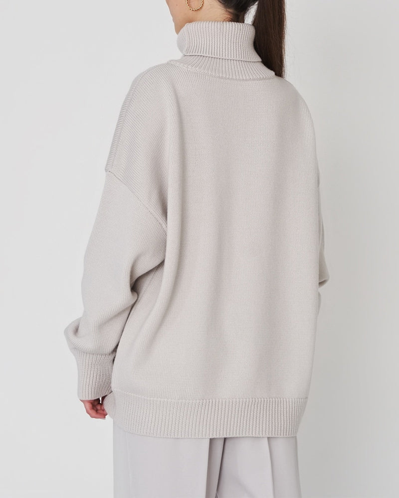 Women's Wool Blend Oversized Turtleneck Sweater — View 5